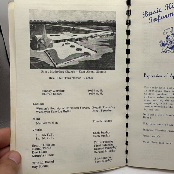 Vintage 1965 Recipe Book First Methodist Church East Alton Illinois Spiral Bound - Picture 6 of 7